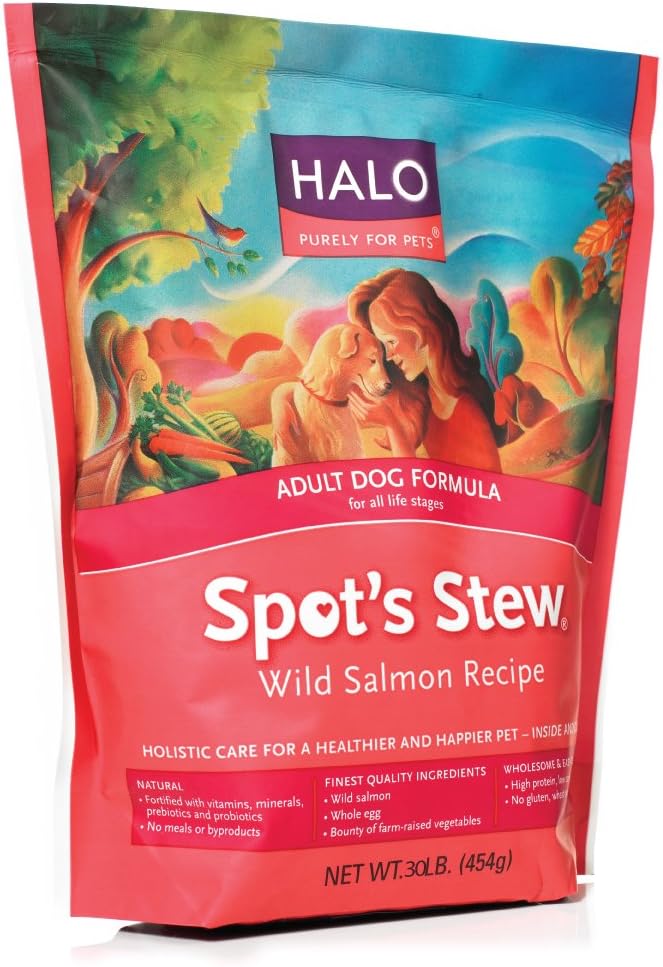 Halo Spot'S Stew Natural Dry Dog Food, Adult Dog, Wild Salmon Recipe, 30-Pound Bag