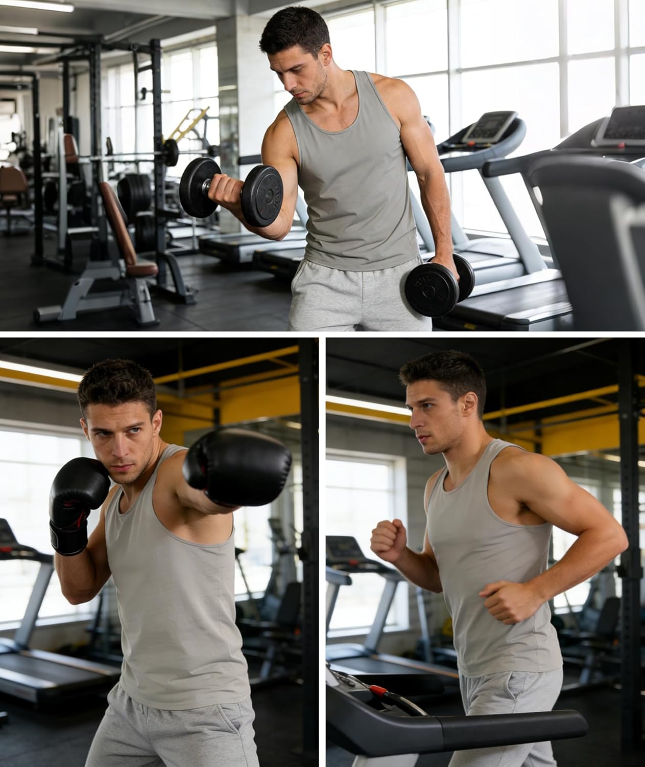 Little Beauty 5 Pack Mens Tank Tops UPF 50+ Sleeveless Muscle Shirts Lightweight Active Workout Gym Tops - Image 6