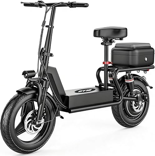 Electric Scooter with Seat for Adults,1200W Peak Motor,48V 17.5Ah Battery,25MPH,