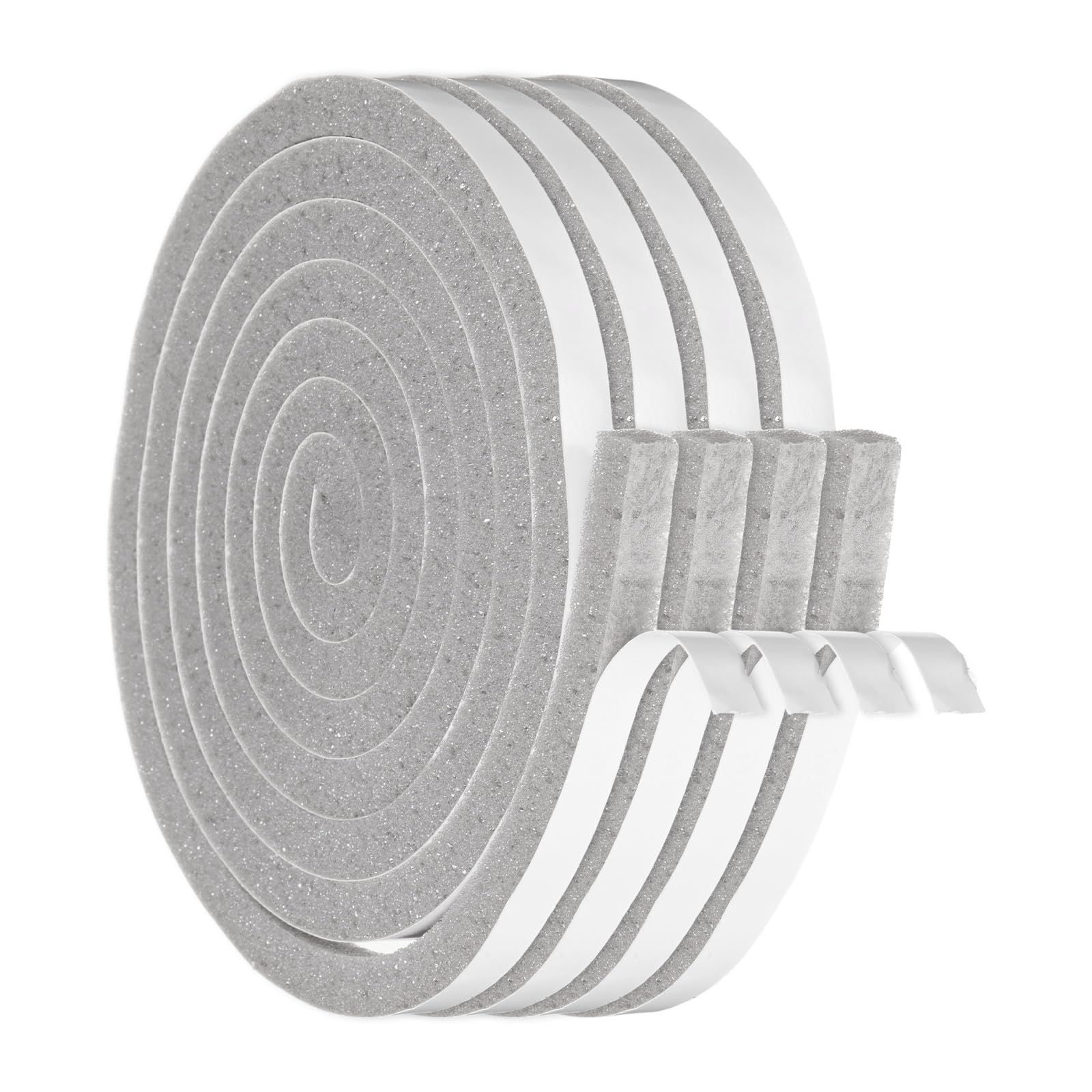 sourcing map 10mmx10mm Foam Weather Stripping, Self Adhesive Door Seal Insulation Strips, Soundproofing Foam Seal Tape for Door/Window, Air Conditioning (2 Meter Total Length in 4 Roll)