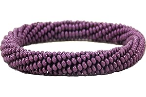 Gorgeous Purple Themed Stretchable Nepal Bracelets Easily Slipped On and Off