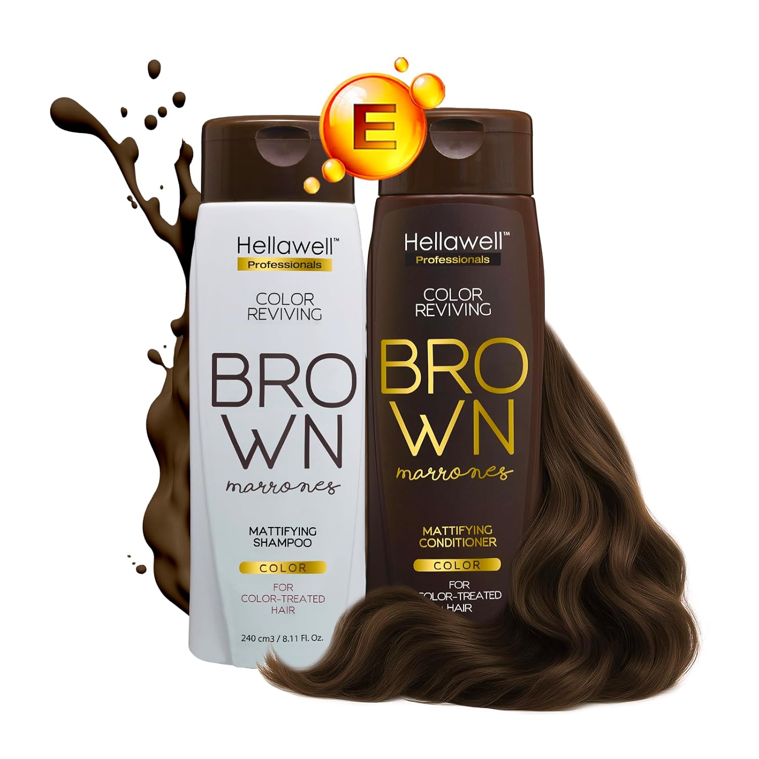 Professional Coloring kit - Permanent color cream hair dye. Gray Coverage. 7.77 Deep Pearl Brown + Brown Color Shampoo and Conditioner Kit for Revives the Color. - Image 5