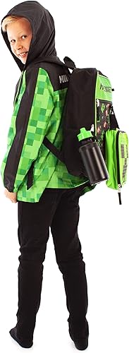 Miniatura 3 de Vanilla Underground Minecraft Creeper - Juego de mochila para jugadores de 5 piezas para niños, estuche para lápices, botella y bolsa de almuerzo