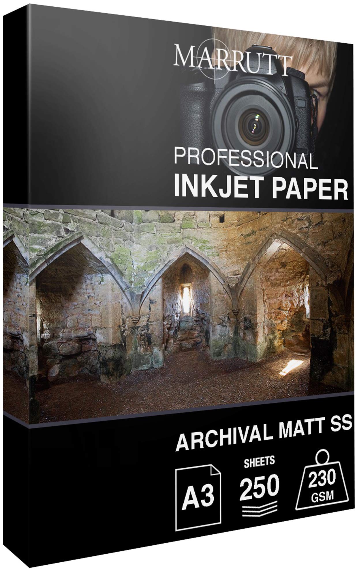 Marrutt 230gsm Archival Matt Single Sided Inkjet Photo Paper (A3-250 Sheets)