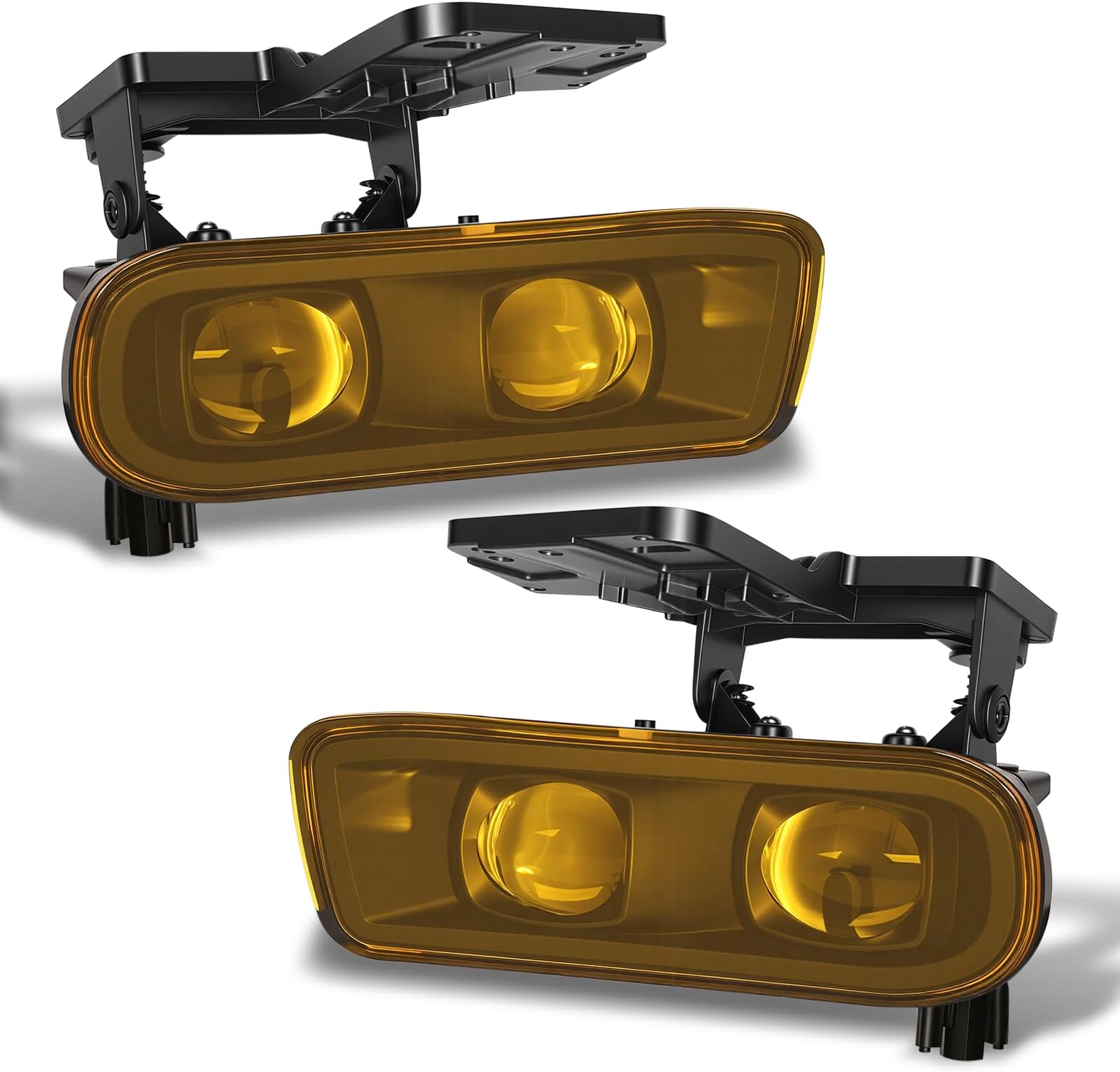 Shocklight LED Fog Lights Compatible With 2000 2001 2002 2003 2004 2005 2006 GMC Yukon Pickup Truck / 1999 2000 2001 2002 GMC Sierra, A Pair Of Fog Lamps With Housing And Clear Lens