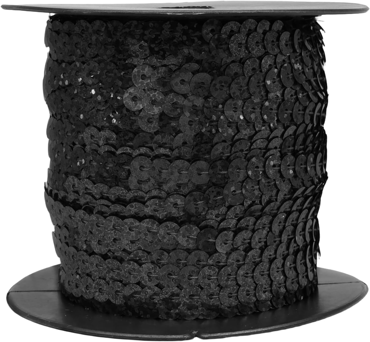 100 Yards Sequin Trim - 6mm Flat Round Sequins for Crafts, Sewing & Costume Embellishment, Black