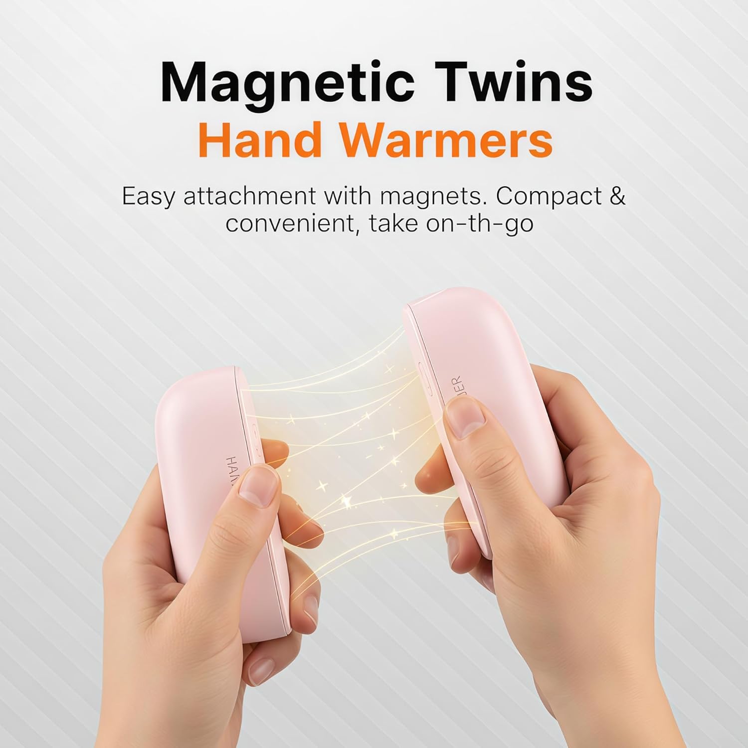 Hand Warmer digital display showing temperature and battery