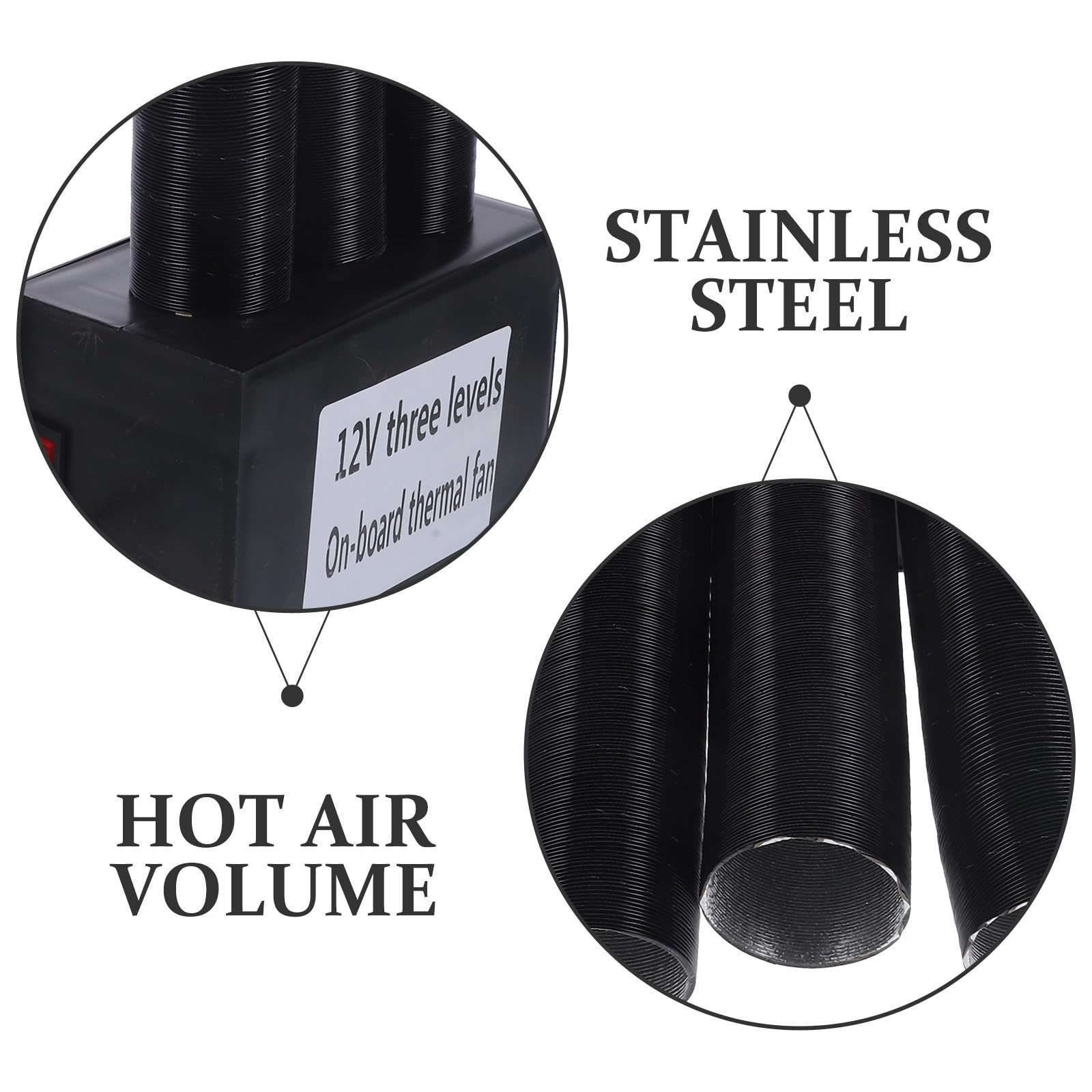 Healifty Desempañador de Coche Máquina de Calefacción para Automóviles para Parabrisas, Negro, Abs y Aleación de Aluminio, 800w, Fácil Deshielo y Desempañado, Instalación Fácil