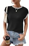 Chandail à manches manches femmes Vest Crewneck Knit Chandails occasionnels Automne Solide tendance 2026 Hauts Chemises Vêtements