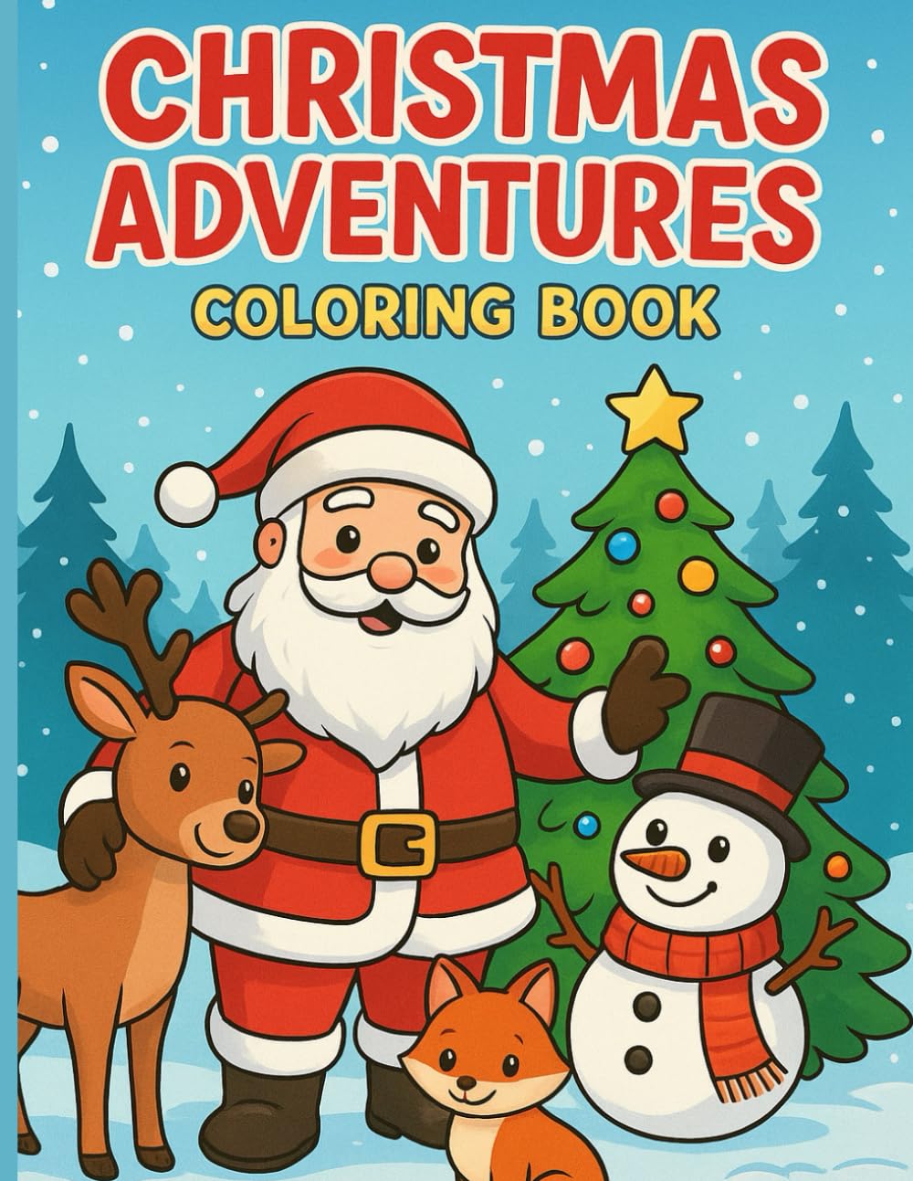 Christmas Coloring Book For Kids: Christmas Coloring Pages with Cute and Fun Designs Featuring Santa Claus, Snowmen, Reindeer and more. (Perfect Gift Idea For Christmas)