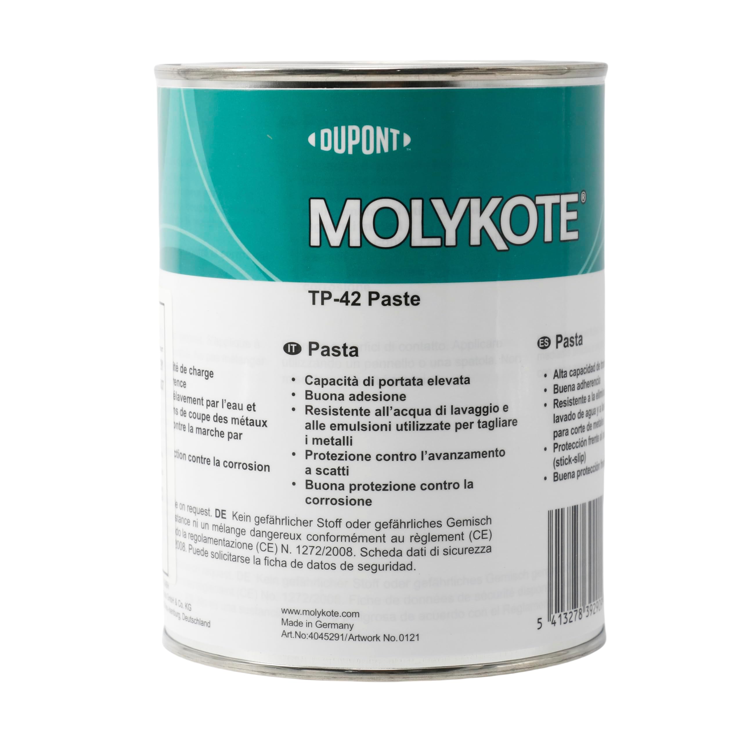 Molykote TP-42 Paste 1kg Dow Corning Lubrificante Grasso Anti Seize Frizione Lubrificazione Metallo Carico Alto Protezione dalla Corrosione Cuscinetti Mandrino a Base di Olio Minerale Beige Chiaro