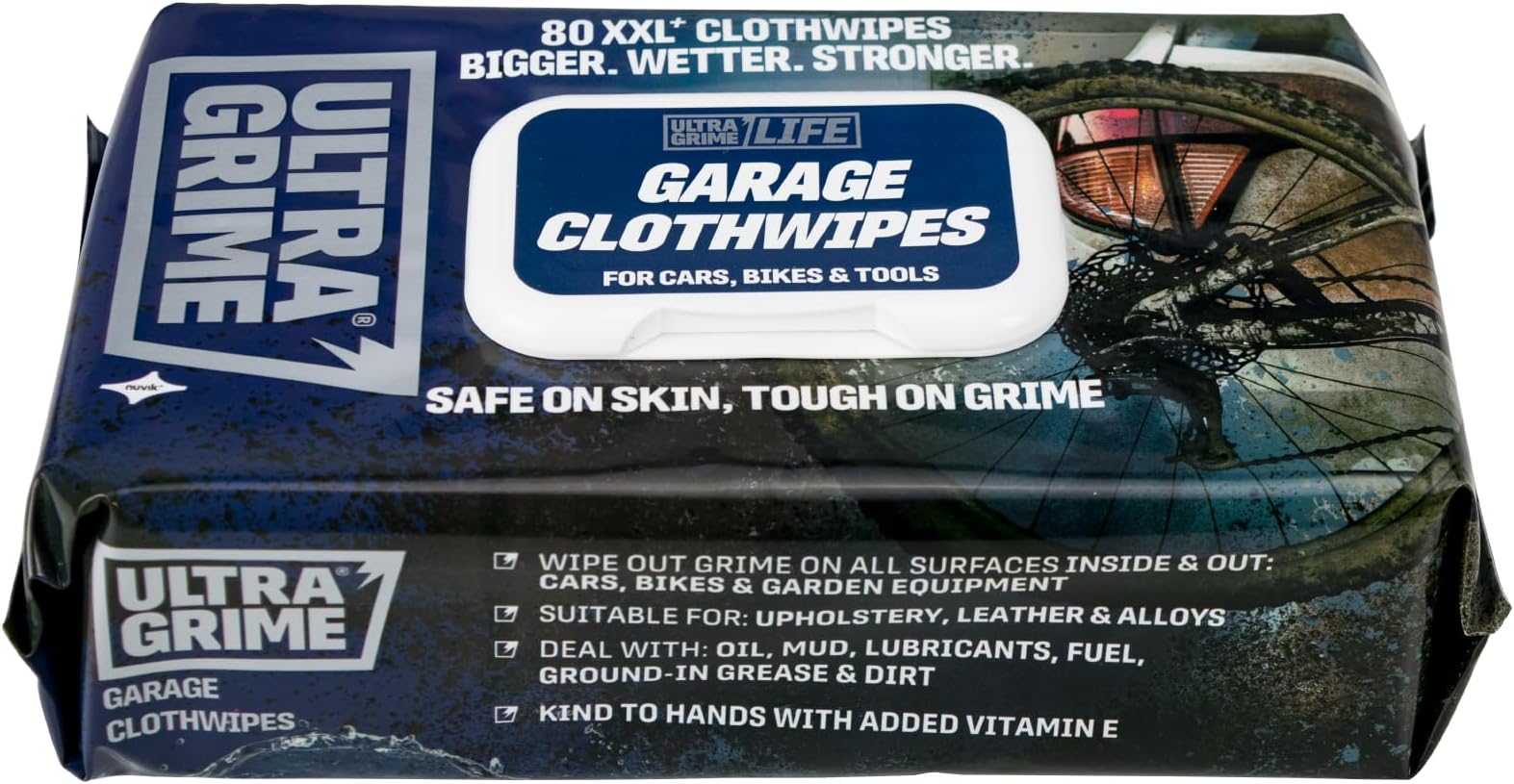 UltraGrime Garage XXL Wipes Heavy Duty 80 Thick Big Wipes Cleaning