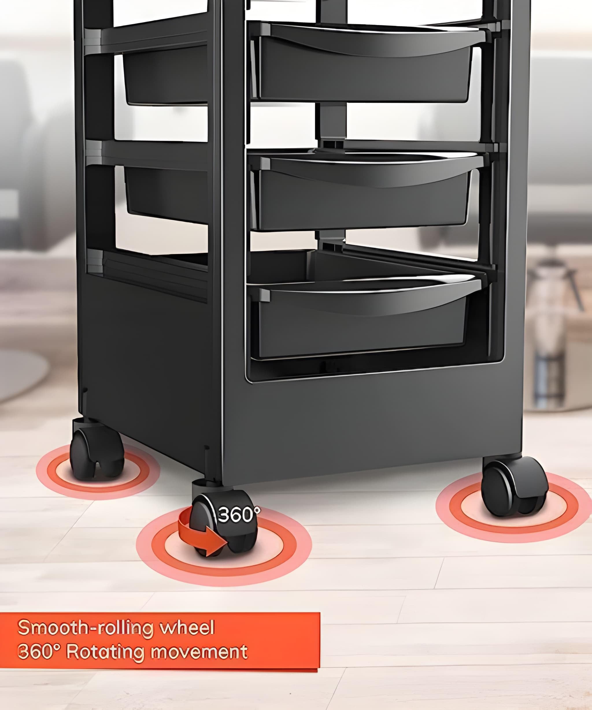 SWEETPEA®1Pcs 5Layer Salon Trolley SPA Beauty Hairdressing Rolling Trolley Cart with Drawers Hair Dryer Service Tray Trolley Cart with Wheels,5 Drawers, Rolling Cart for Extra Storage,Hair Stylist 4