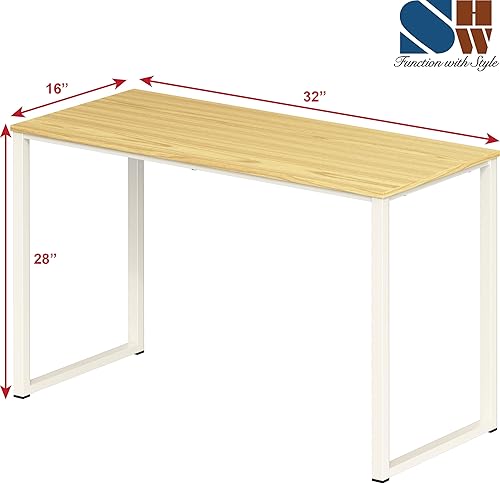 Miniatura 3 de SHW - Escritorio de 32 pulgadas para computador, oficina en casa, roble Roble,Negro,Espresso,Marrón