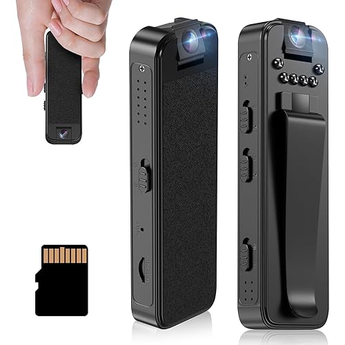 Mini Body Camera,Premium Portable 1080P Small Body Camera with Night Vision and Motion Detection Wearable for Office, Law Enforcement, Security Guard (Built- in 64GB Memory Card) (64GB)