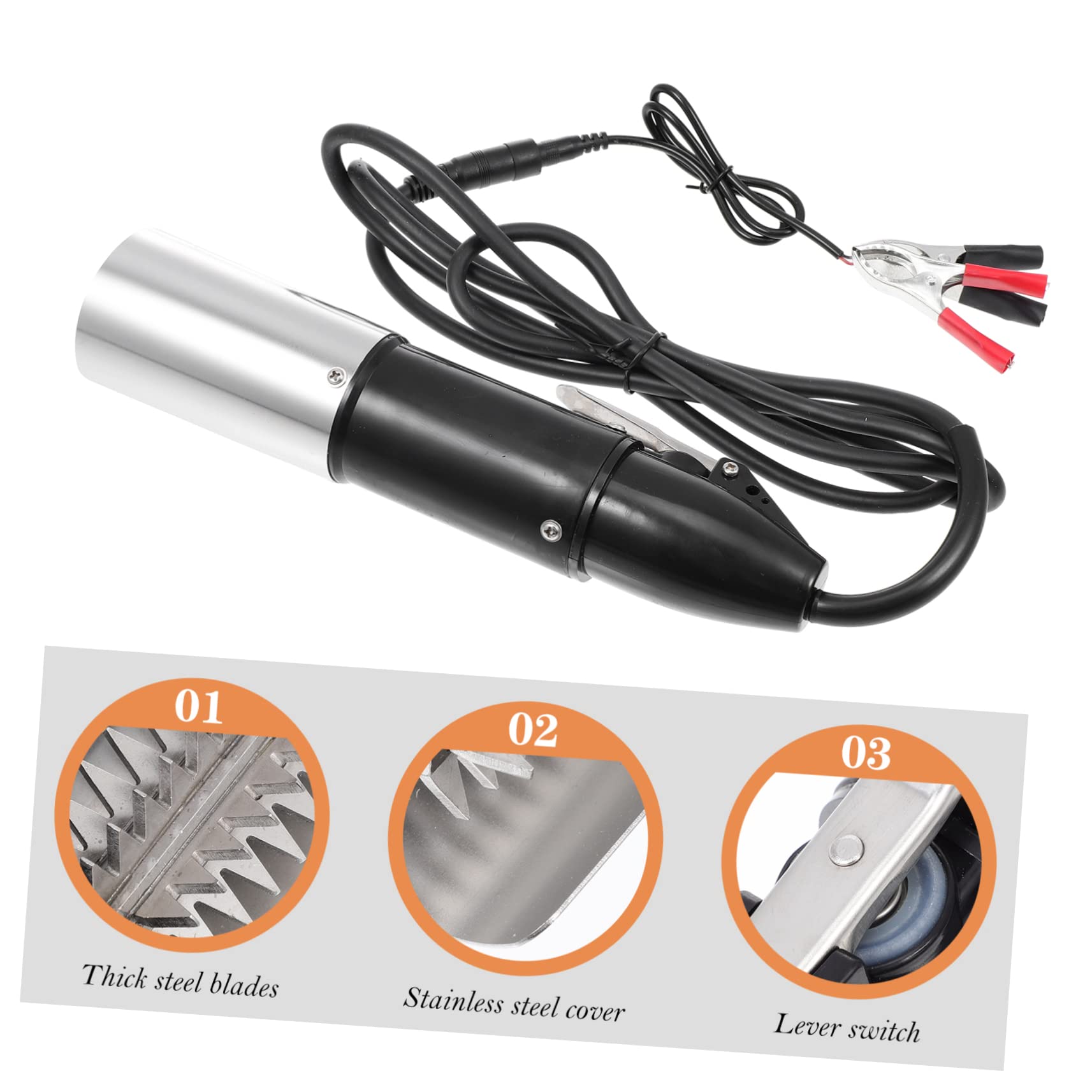 OUNONA Raspador Eléctrico de Escamas de Pescado Robusto y Resistente Corrosión Batería de Litio y Acero para Uso en Pescado y Carpa, Fácil de Limpiar Agua