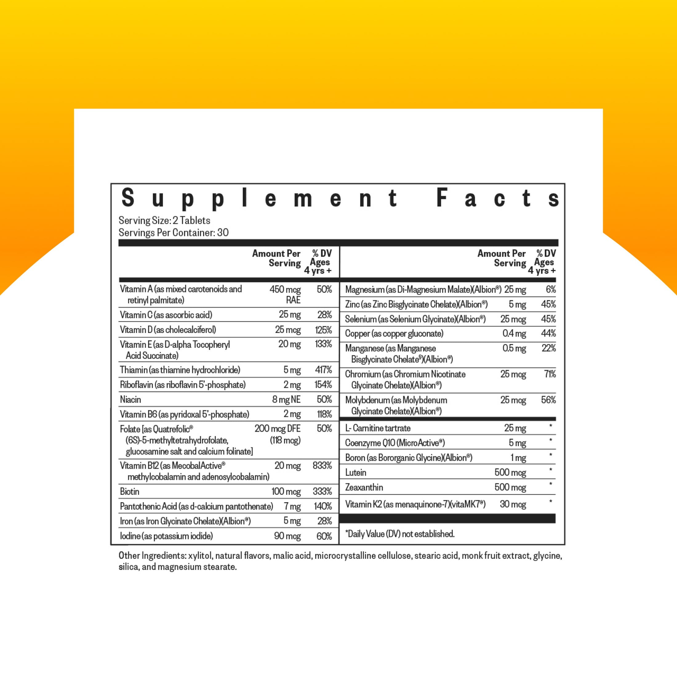 Seeking Health Kids Multivitamin Chewable, Formulated for Children’s Health, with L-5-MTHF L-Methylfolate, B12, Riboflavin, Vitamin A, Vegetarian (60 Chewable Tablets)* — Amazon image 2