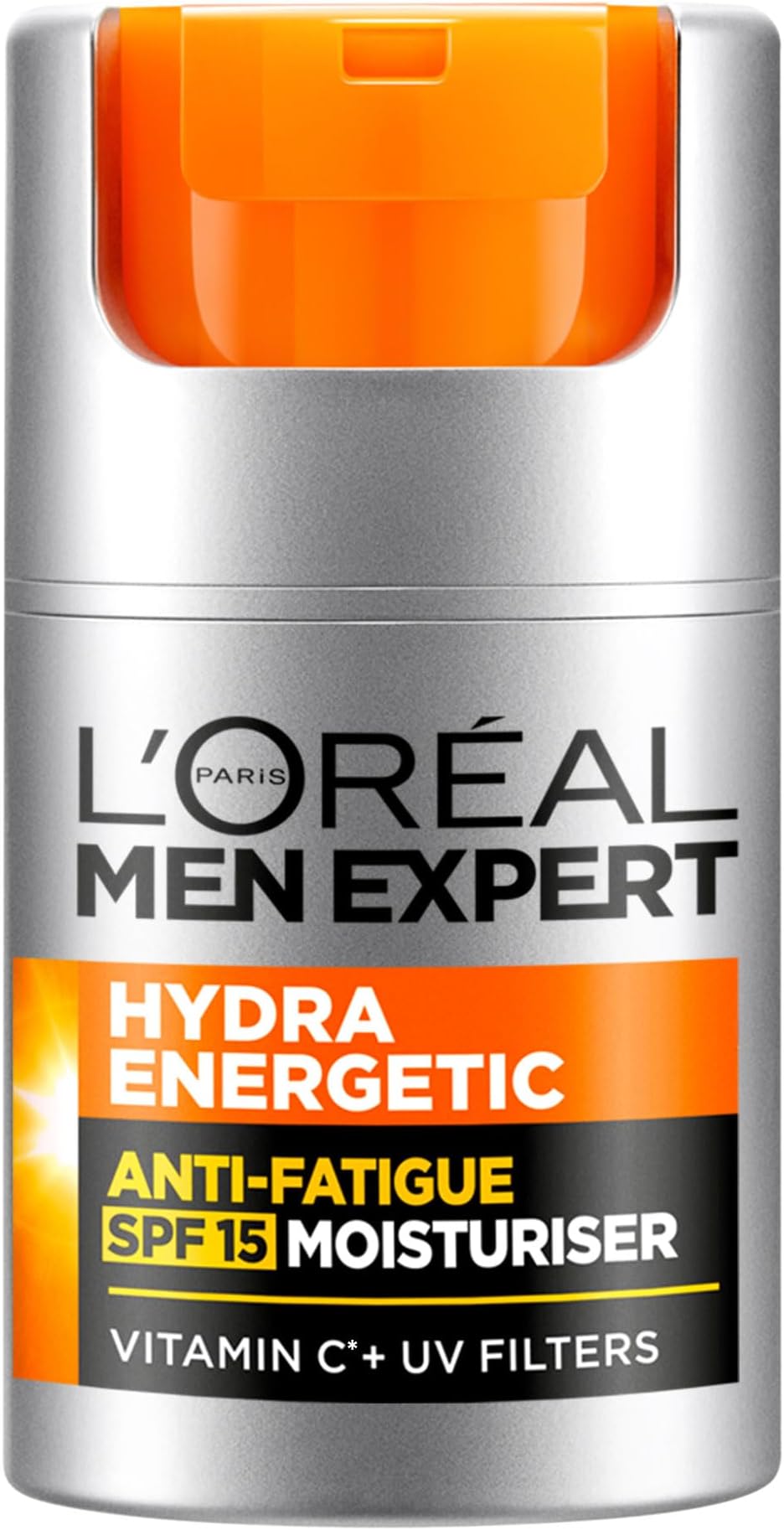 Protective Anti-fatigue Moisturiser With SPF 15 for Men 50ml, Hydra Energetic Moisturiser With Vitamin C*, for Tired and Dry Skin, Hydrates and Protects Skin