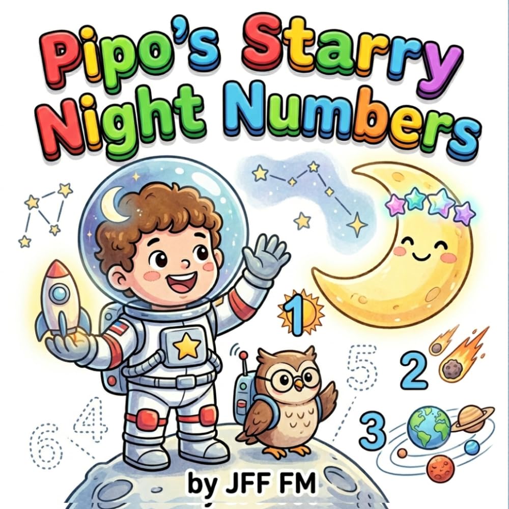 Pipo's Starry Night Numbers: A 2-in-1 Space Adventure Story and Coloring Book for Kids: Learn Numbers 1-10, Constellations, and Light & Shadow (STEM Art Series) (Pipo's Grand Adventures)