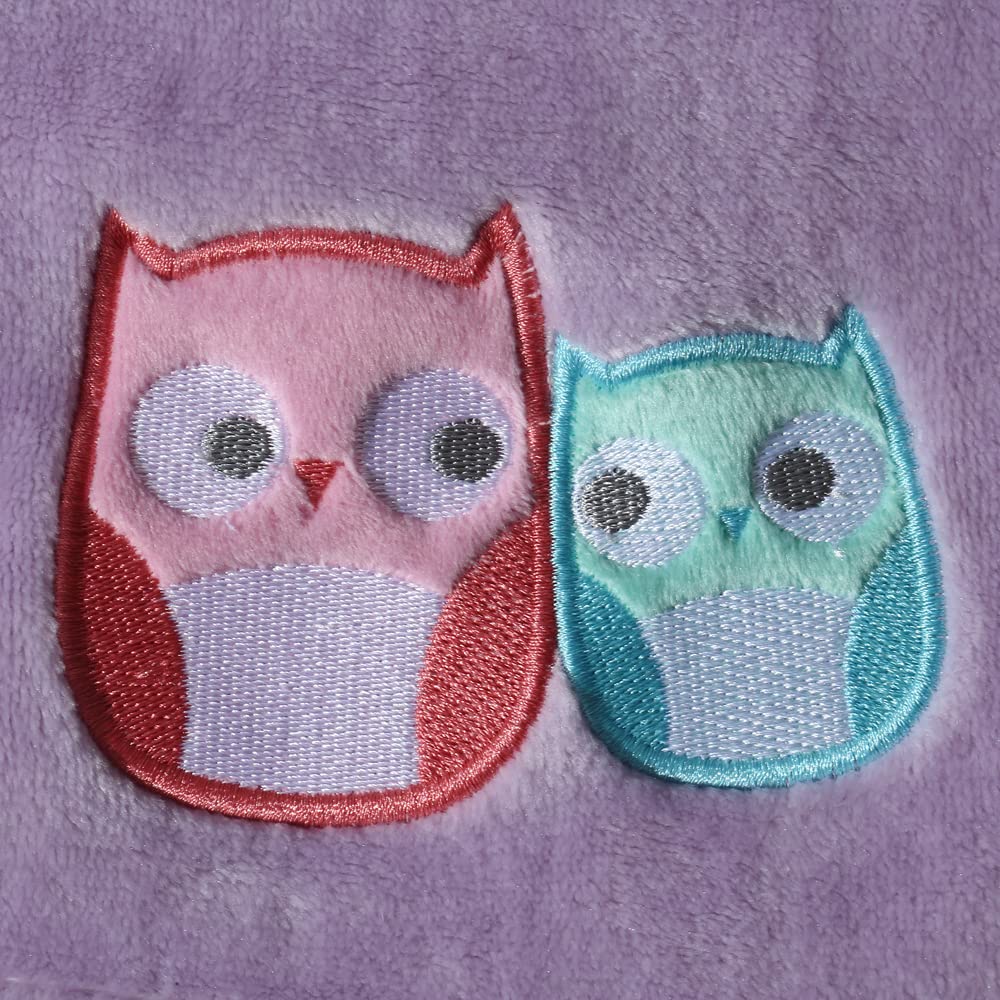 CREVENT, Copertina per bambini in caldo pile, soffice e confortevole, per culla e passeggino, unisex,75cmX100cm (lavanda, motivo con giraffa)