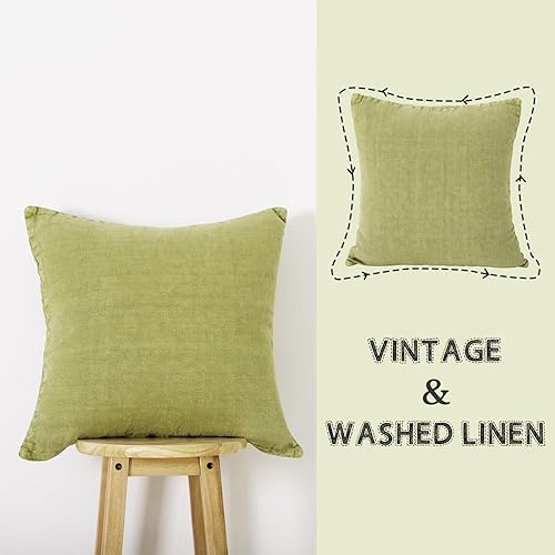 Miniatura 15 de S VICTORY SYMBOL 100% Organic Linen Pillowcases 20"x30" Set of 2,French Natural Flax Soft Durable Pillowshams Sandy Beige,Standard