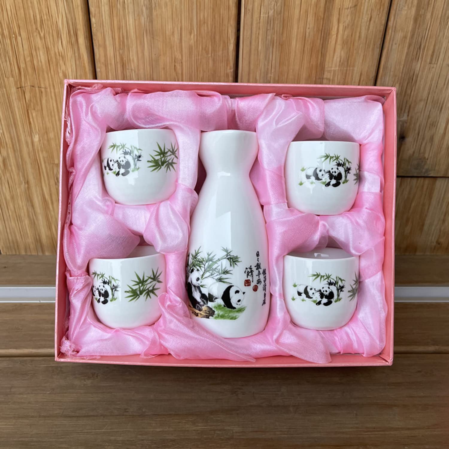 Juego de sake elegante de cerámica ZEMMAL, juego de 5 piezas con acabados tradicionales