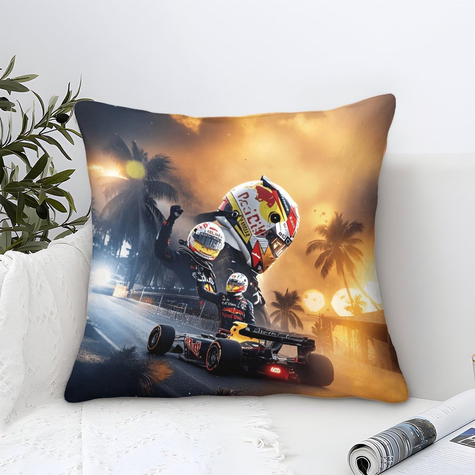 Dafufbw Formulaa Racing-17 Formulaa Racing Microfiber Throw Pillow Case, 45X45cm, Gift For Wife, Girlfriend, Gift For Couples, Wedding, Maxverstapen Cushion Cover For Sofa Couch Bed
