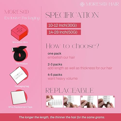 Miniatura 4 de Moresoo Extensiones de cabello humano con cinta adhesiva, balayage, ombré, marrón ceniza a rubio, mezcla con extensiones de cabello rubio claro,
