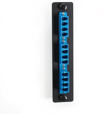 Black Box LD SM Fiber Adapter Panel - Ceramic Sleeve 6 LC Duplex Blue
