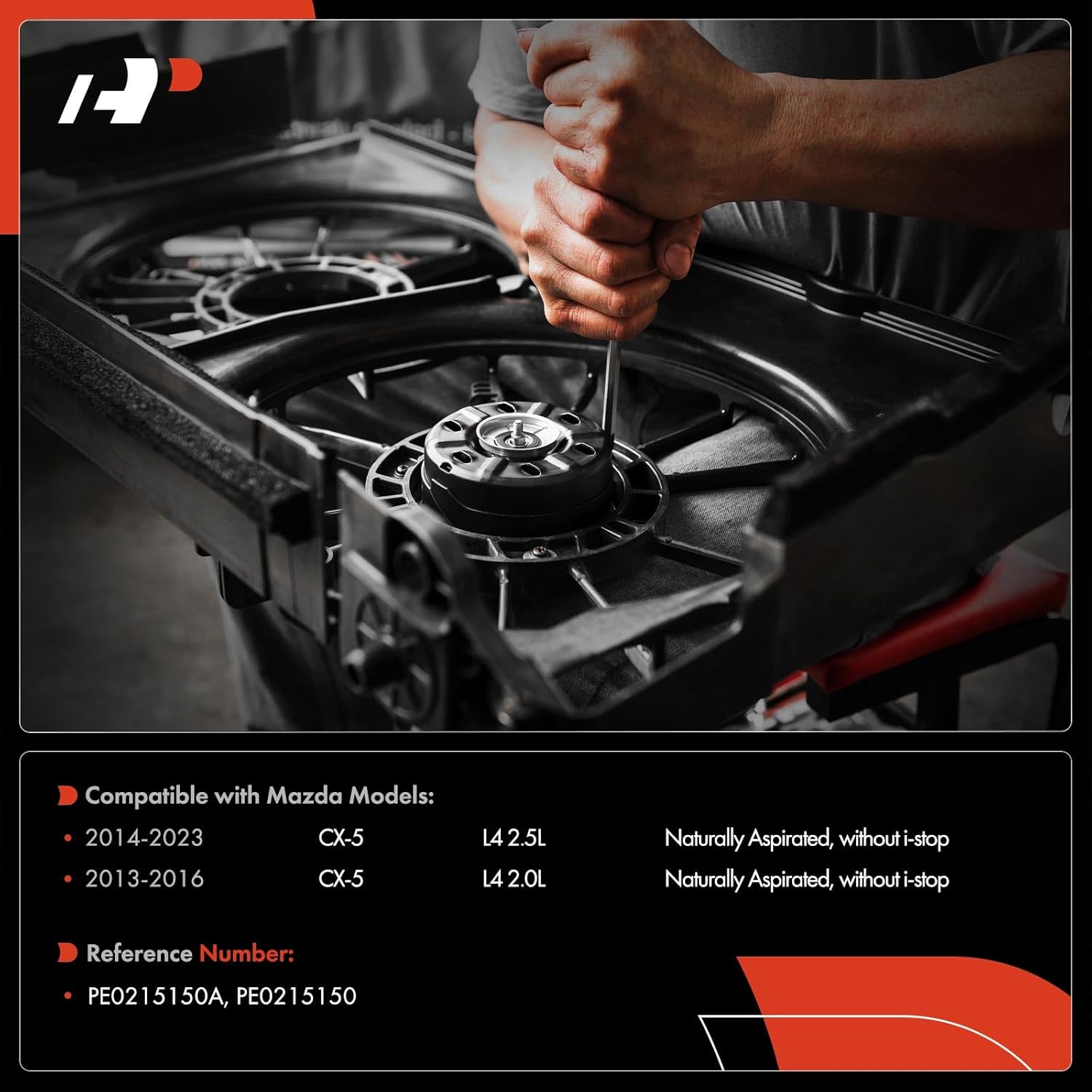 A-Premium Radiator Fan Motor Compatible with Mazda CX-5 CX5 2013-2016 2.0L, CX-5 2014-2023 2.5L, Right Side, Naturally Aspirated