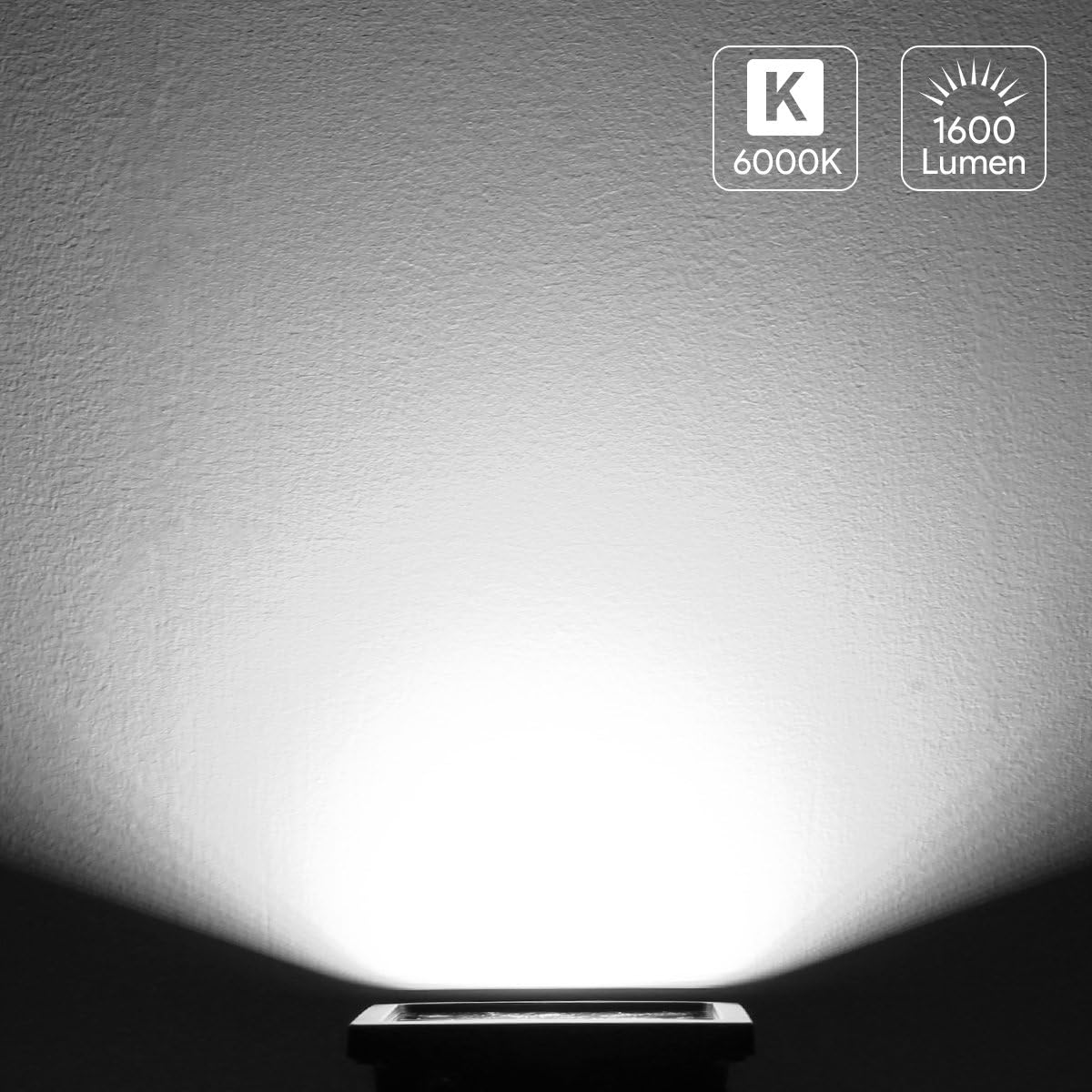 LE Outdoor LED Flood Light, IP65 Waterproof, 200W Halogen Equivalent, 20W 1600LM, Daylight White 6000K, 100° Beam Angle, for Home, Backyard, Patio, Garden, Tree and More