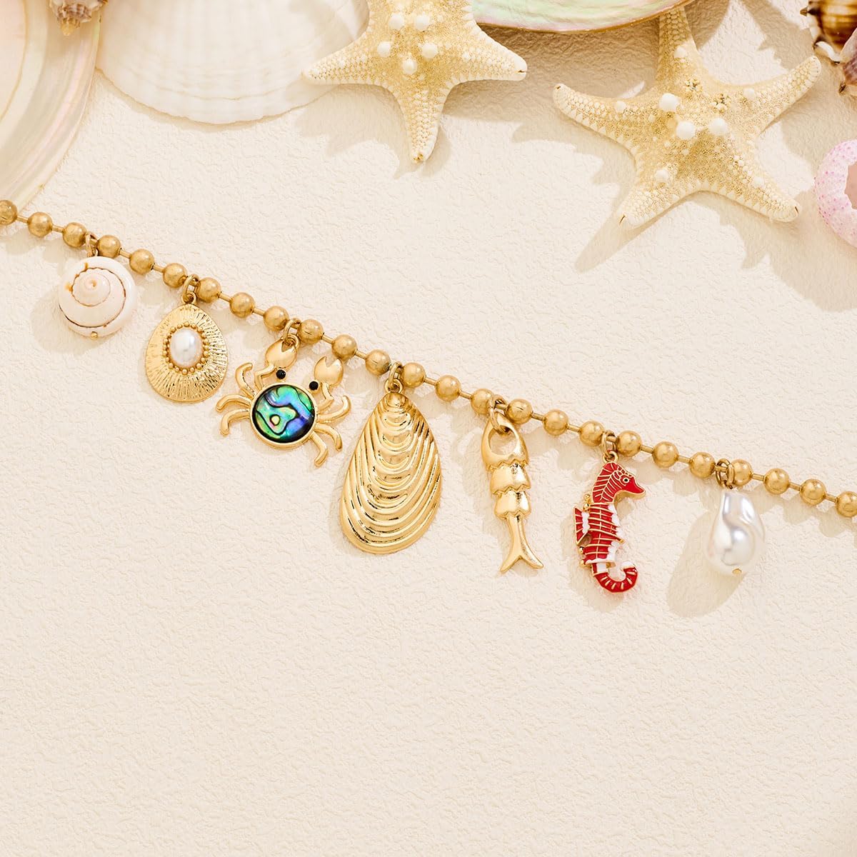 CLASSYZINT Shell Necklace for Women Gold Chain Necklace with Seashell Charms Summer Ocean Choker Necklace - Image 4