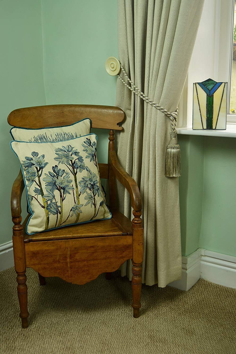 McAlister Textiles Luxury Tapestry Cushion Bluebell Flower