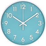 Wall Clock 12 Inch Mint Green Modern Simple Quartz Decorative Clock Non-Ticking Silent Battery Operated Round Wall Clocks Trendy and Practical Best Gift for Living Room Bedroom Kitchen Office