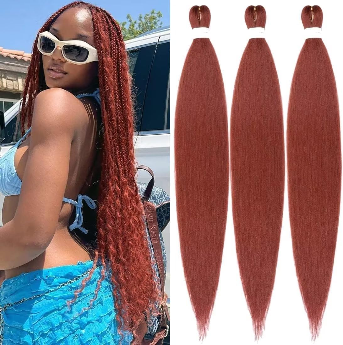 YDDM Capelli Per Treccine Africane Rosa Extension Treccine Texture Yaki Easy Install per Principianti 20 Pollici 3 Pezzi Capelli Leggeri e Naturali per Box Braids, Twist e Crochet — view 22