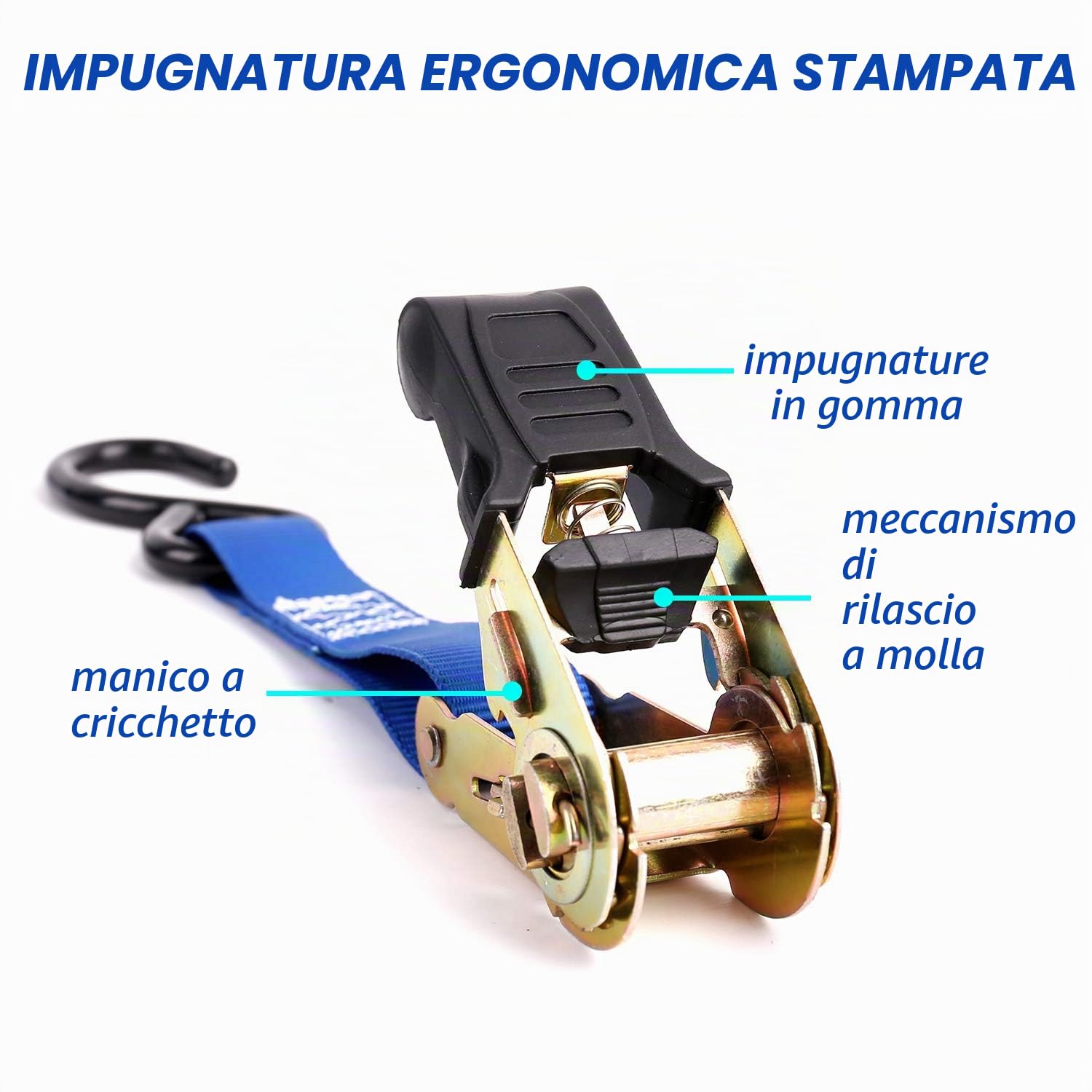 14 PZ Cinghie Fissaggio a Cricchetto e Gancio per Auto e Portapacchi | 4 Cricchetti, 4 Ganci, 4 Morbide, 2 Elastiche, Resistenti, Rivestiti, 500lb, Custodia, Auto, Moto, Bici, Portapacchi