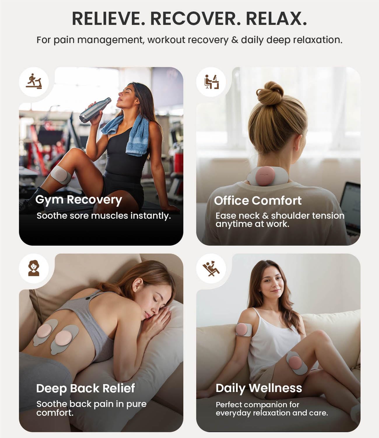 MOOYEE TENS Unit - Wireless Muscle Stimulator -4