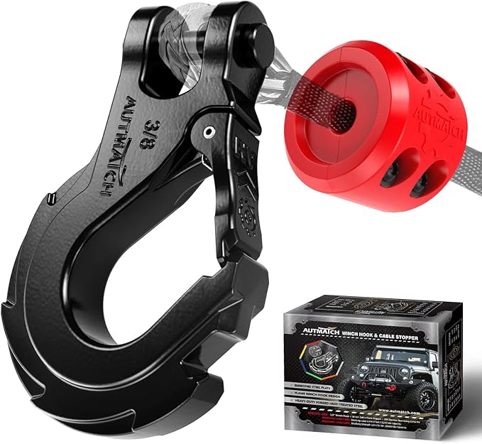 AUTMATCH Winch Hook Safety Latch 3/8" Grade 70