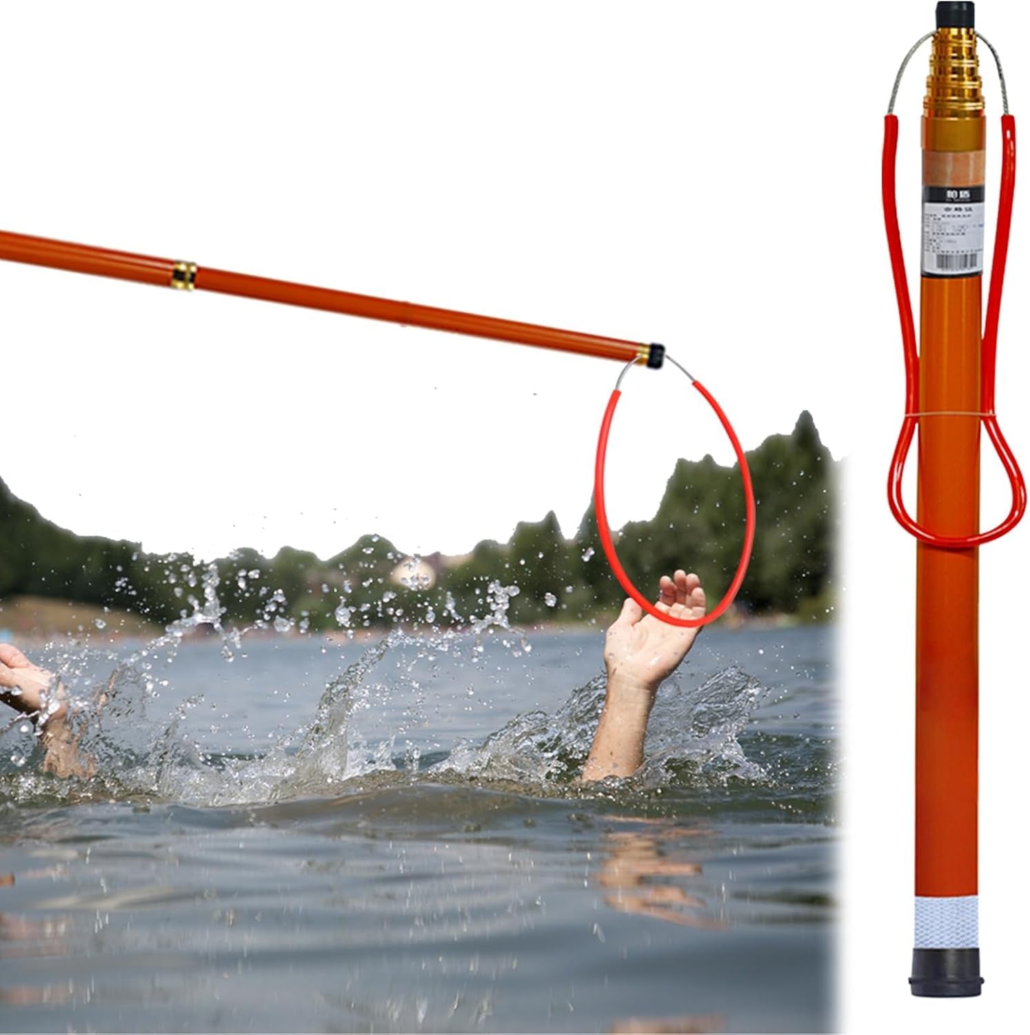 Poste telescópico resistente de piscina con bandas luminosas nocturnas