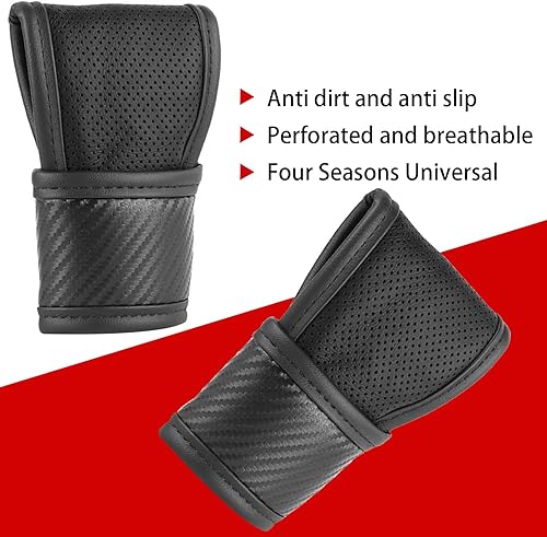 Miniatura 5 de GKmow 1 funda para pomo de palanca de cambios de automóvil, protector de palanca de cambios de fibra de carbono, accesorios interiores de automóvil