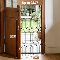 Vista 4 de Puerta retráctil para perro para puerta delantera, 26 pulgadas de ancho, 30.7 pulgadas de alto, barrera retráctil automática para perros