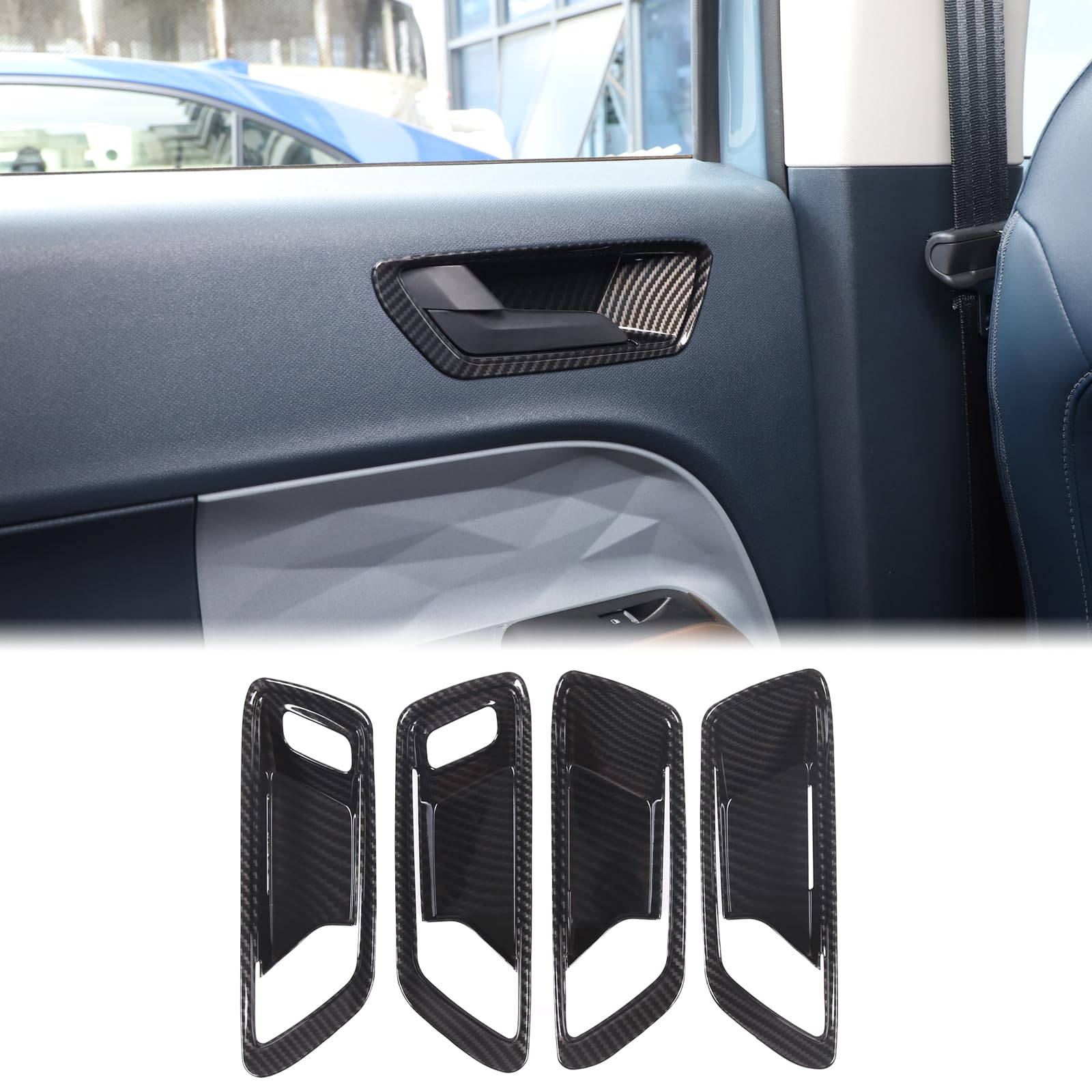 Aunginsy Car Inner Door Handle Bowl Cover Trim Compatible with Ford Maverick 2022 2023 Car Front Rear Side Door Handle Bowl Frame Panel Trim Covers