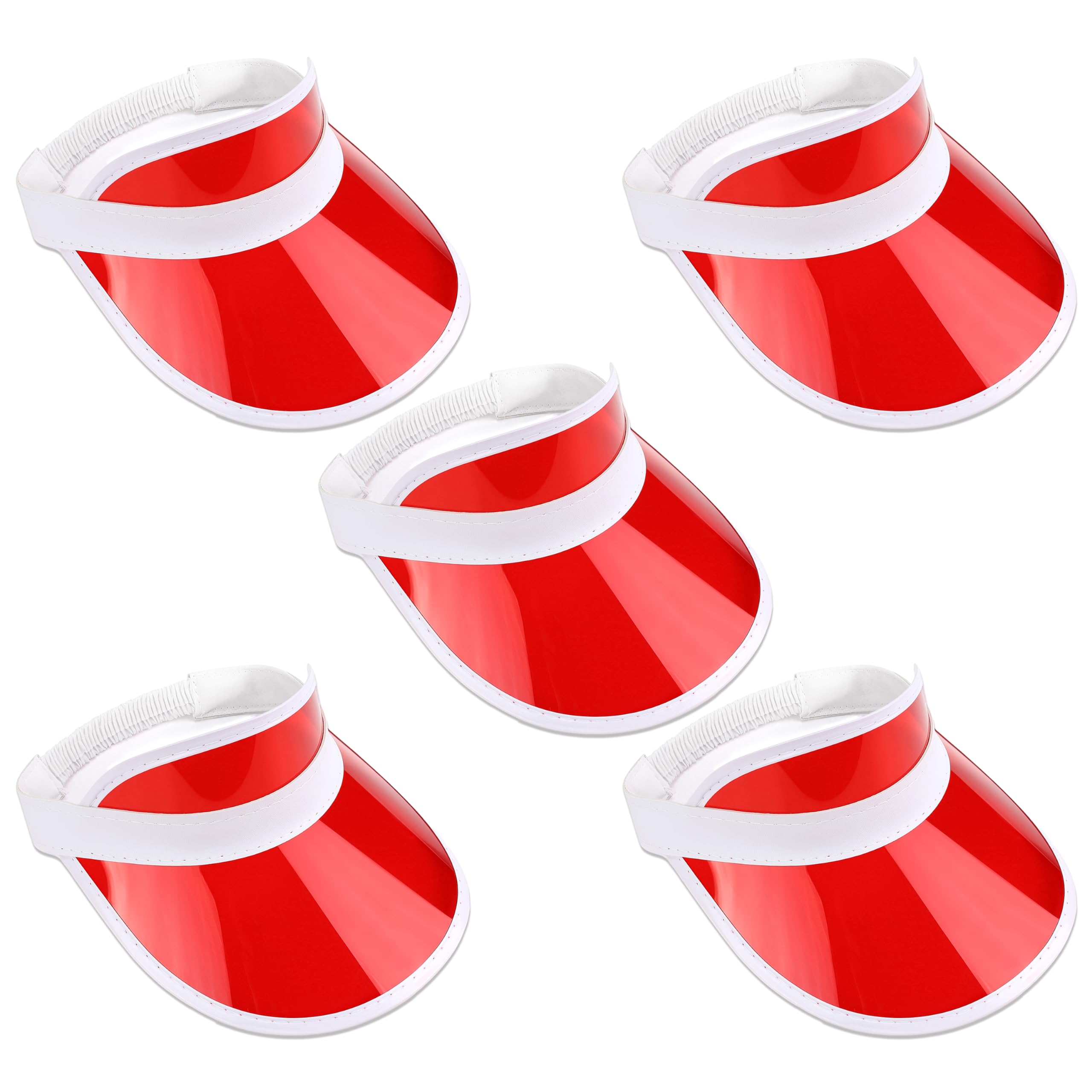 The Glowhouse - Pack of 5 Neon Sunvisors - Permium Quality Sun Visors (Red) โ image 1