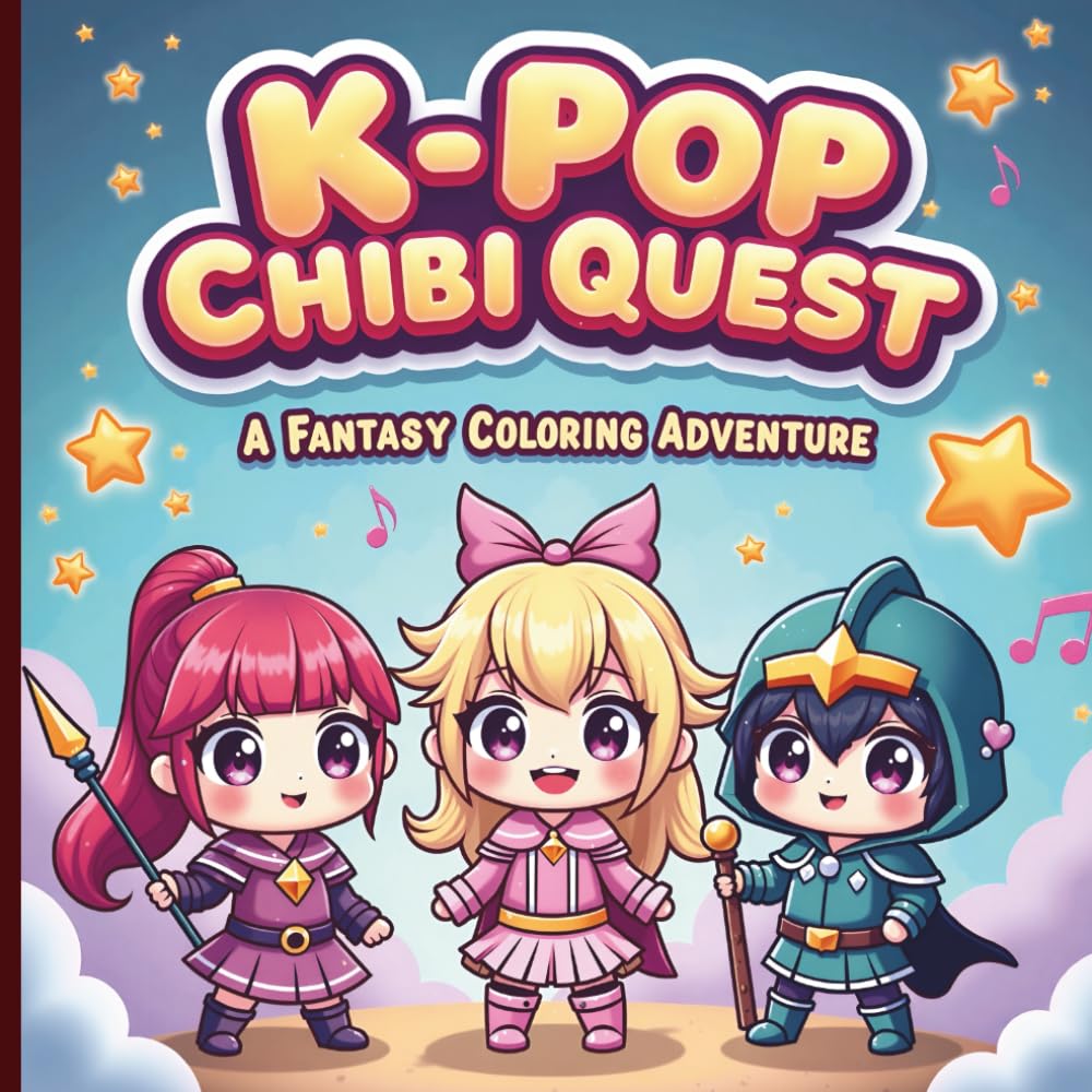 K-Pop Chibi Quest: A Fantasy Coloring Adventure: Color 50 unique, high-energy illustrations featuring