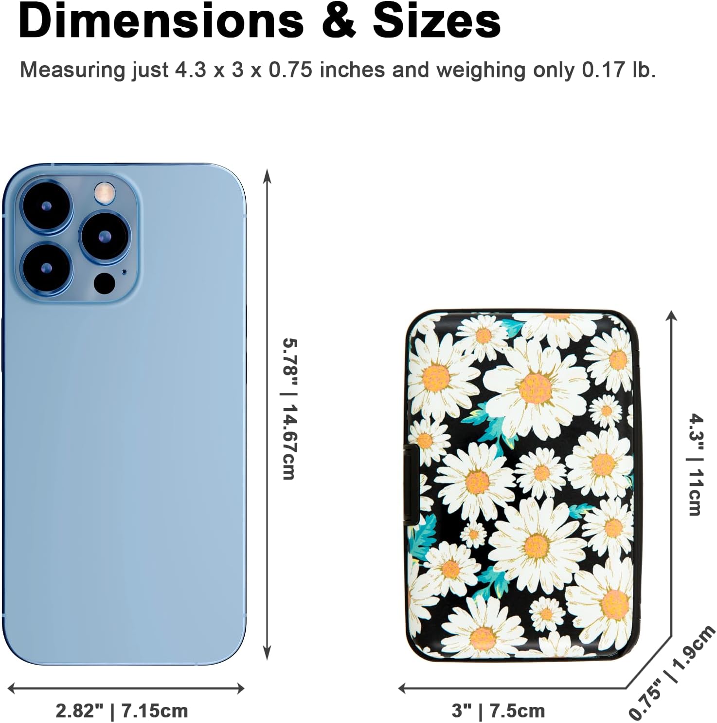 Kaabao Credit Card Holder, Metal Card Wallet RFID Blocking Mini Slim Aluminum Business Hard Card Case For Women Men A Watercolor Flowers