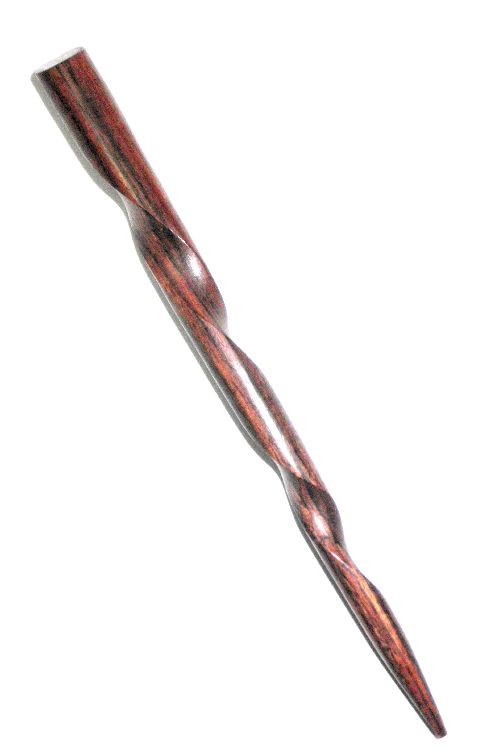 JWL (1) Rosewood Conical Spiral 6" Hair Stick Pick Pic Pin Fork - Hawaiian Style
