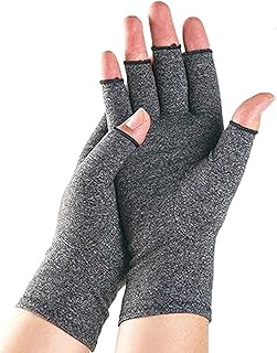 Premium Bamboo Gloves, One Compres Bamboo Arthritis Gloves, Bamboo Compres Gloves for Women, Men (Gray, Large)