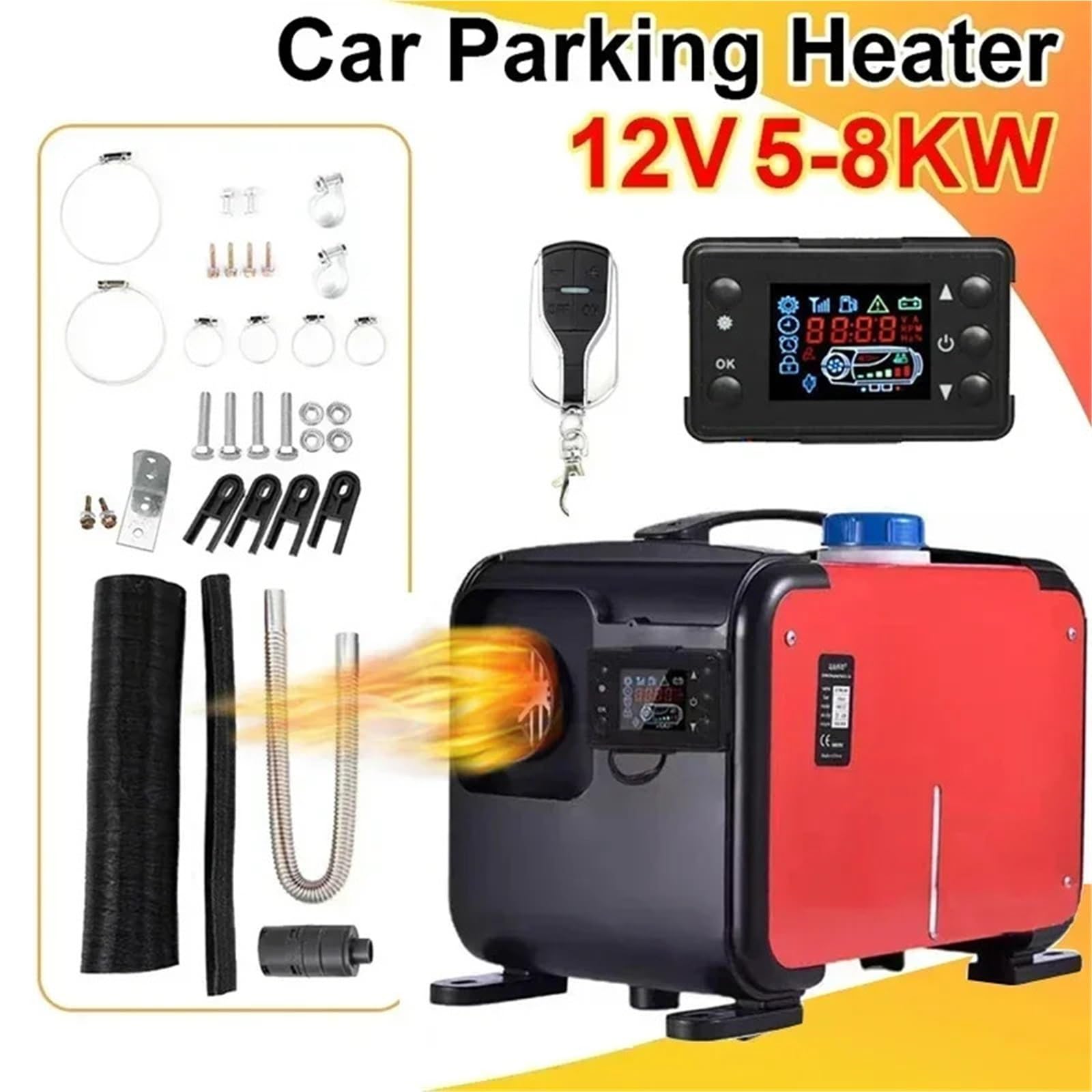 Nagrzewnica postojowa Ogrzewacz Postojowy 12 V 24 V Diesel 5 KW, Cichy, Do Samochodów Ciężarowych, Przyczep Kempingowych, Łodzi I Samochodów. Zestawy Systemów Ogrzewania. nagrzewnica powietrza