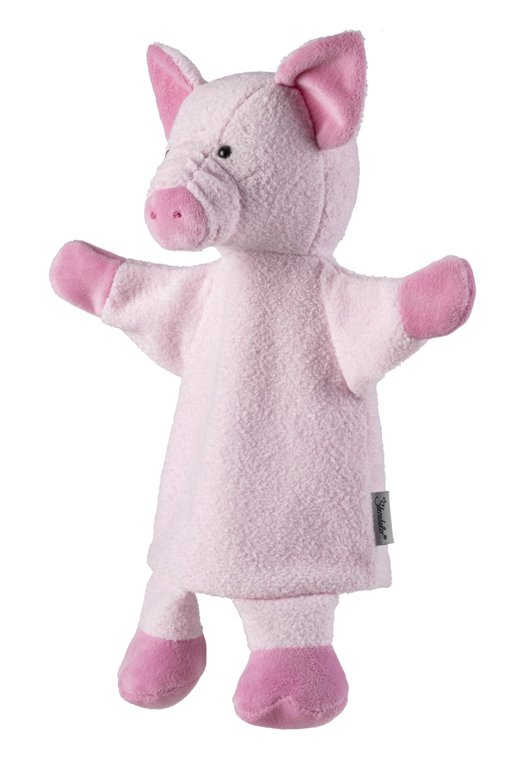 Sterntaler Marionnette à Main Cochon - Jouet Doux pour Enfants pour théâtre de marionnettes, Narration, câlins de la Parole - Compagnon de Jeu Parfait et idée Cadeau - Rose/Rose