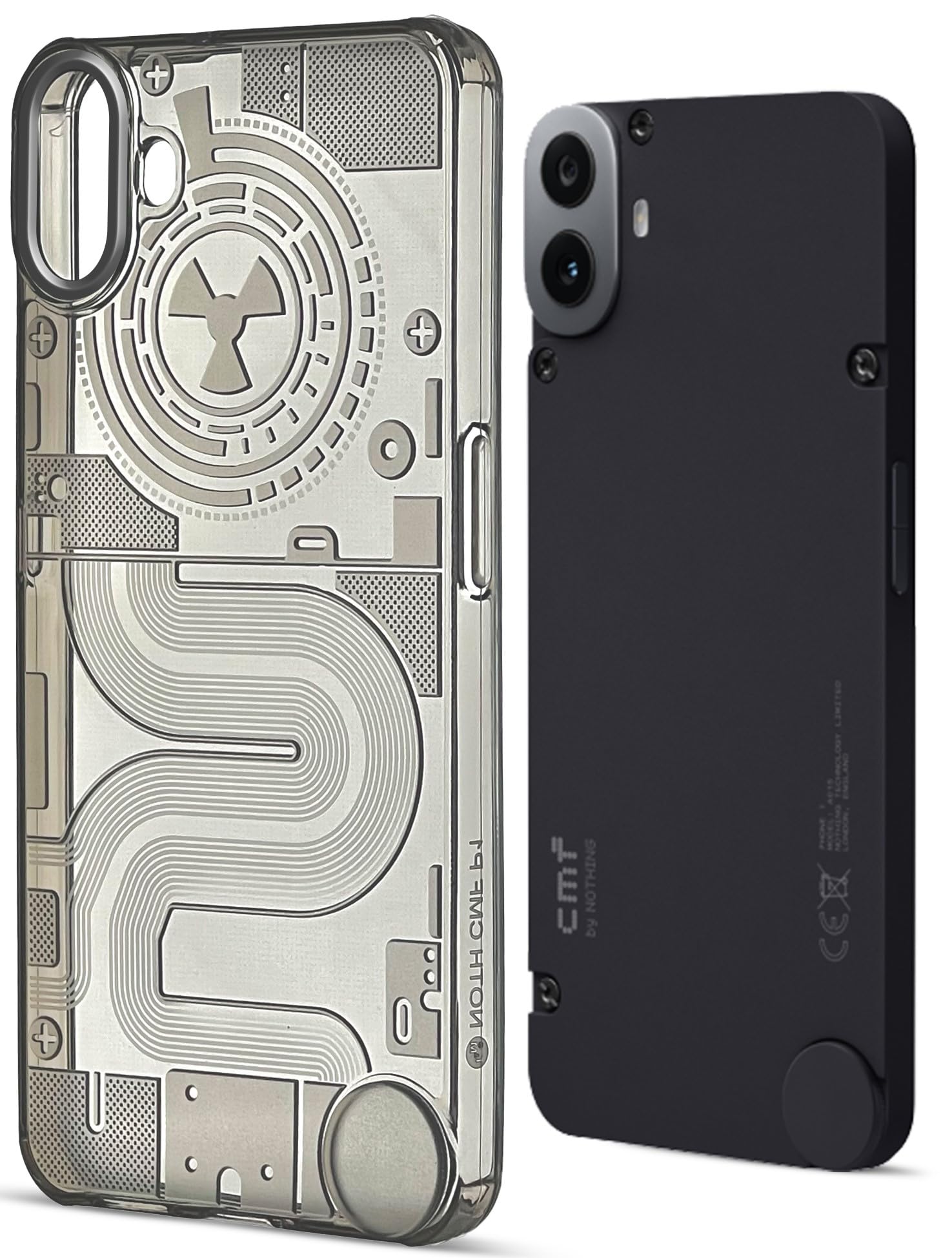 ほぼ新品　Nothing CMF Phone 1 ブラック　ガラス貼り付け済み Mr. Case Transparent Back Case for CMF by Nothing Phone 1 Matte